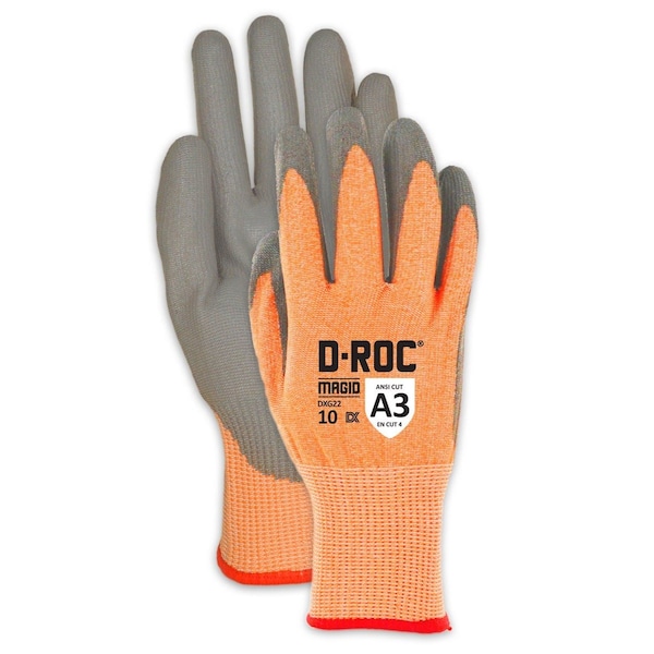 Magid Coated Gloves, Polyurethane, 4 Abrasion Level, Orange, 1 PR DXG22-5 - main